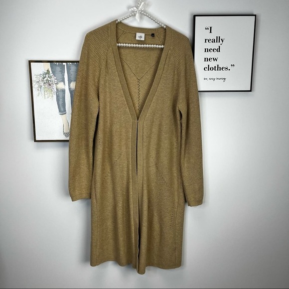 CAbi TAN DUSTER CARDIGAN EUC SZ M - Picture 1 of 12